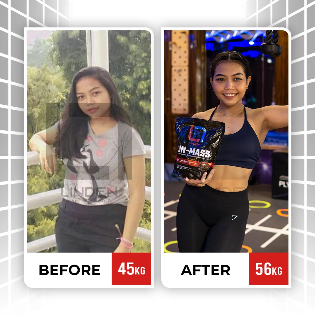 Rahma - 24 tahun “Gak nyangka kalau hasilnya bakal kayak gini di tubuh aku selama rutin minum Lin-Mass. Buat cewe-cewe sih ini cocok banget, rasa coklatnya berasa banget!”